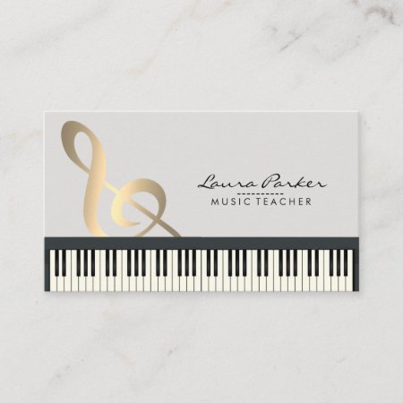 Music Teacher Piano Keyboard Musician Pianist Business Card