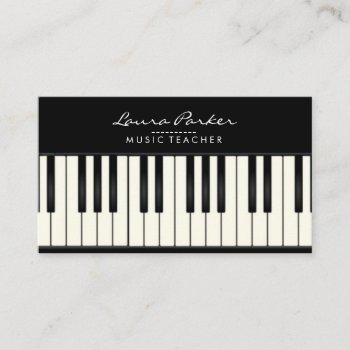 Music Teacher Piano Keyboard Musician Pianist Business Card by tsrao100 at Zazzle