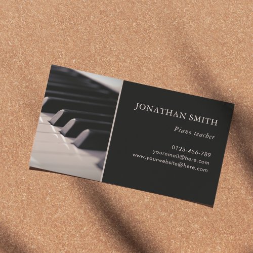 Music Teacher Piano Keys Professional  Business Card