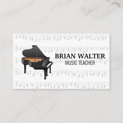 Music Teacher  Piano Logo  Pianist Business Card