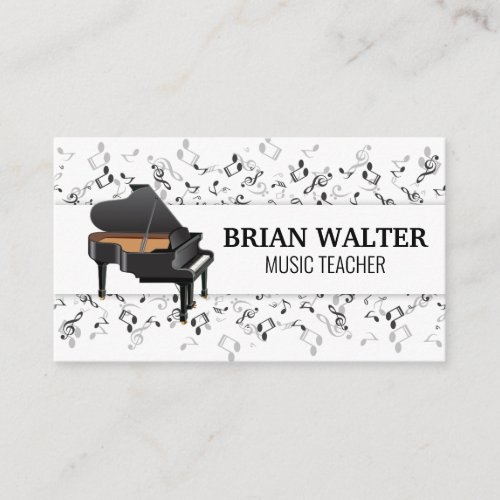 Music Teacher  Piano Logo  Pianist Business Card
