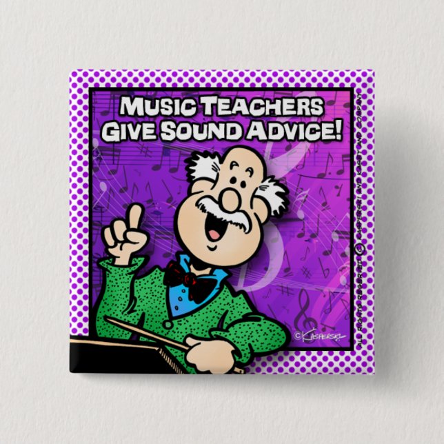Music Teacher Pinback Button (Front)