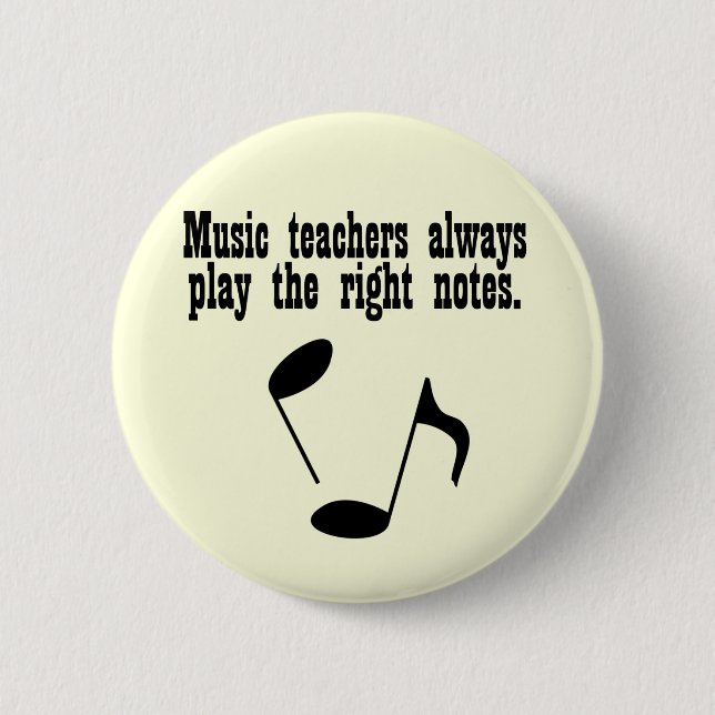 Music Teacher Pinback Button (Front)