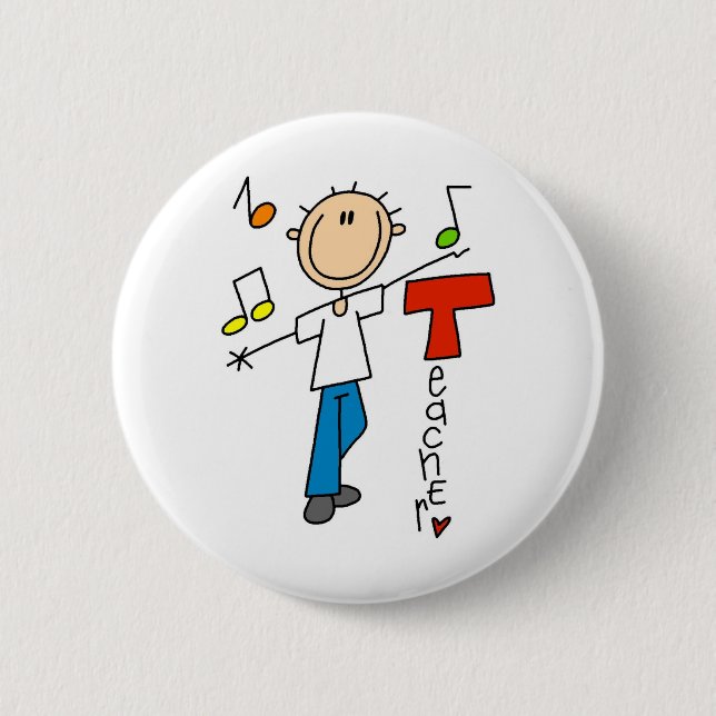 Music Teacher Pinback Button (Front)