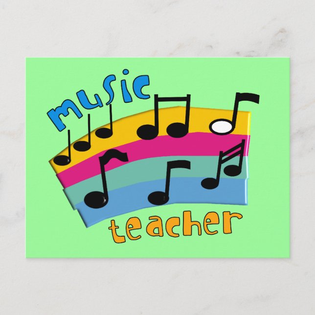 Music Teacher Rainbow Notes Gifts (Front)