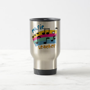 Music Teacher Rainbow Notes Gifts Travel Mug