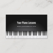 Music Teacher Realistic Black Piano Business Card (Front)