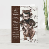 Music Teacher Retirement - Funny Vintage Cellist Card