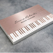 Music Teacher Rose Gold Piano Keys Musical Business Card at Zazzle