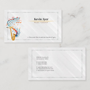 Music Teacher Saxophone Business Card