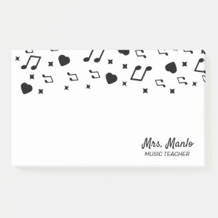 Music Teacher Script Name Musical Post-it Notes