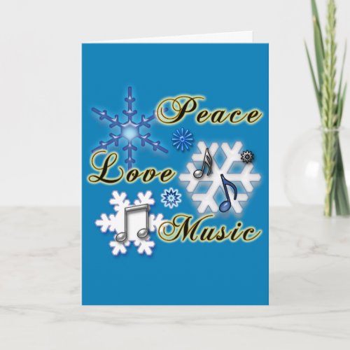 Music Teacher Snowflakes Non_Denominational Holiday Card