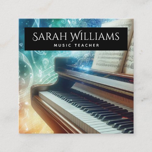 Music Teacher Square Business Card