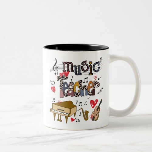 Music Teacher Sublimation Design Music Teacher Two_Tone Coffee Mug
