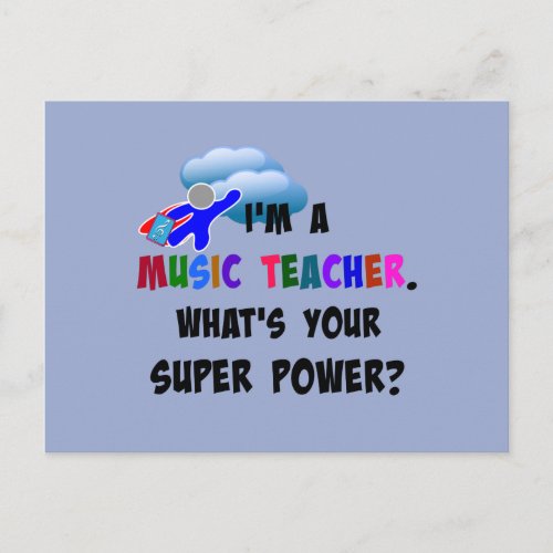 Music Teacher Superhero Postcard