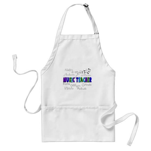 Music Teacher Terminology Design Adult Apron (Front)