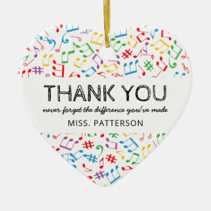 Music Teacher Thank You Christmas Ceramic Ornament