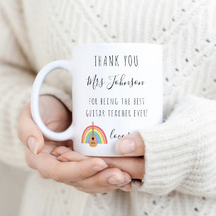 Music Teacher Thank You Gift Rainbow Guitar Coffee Mug