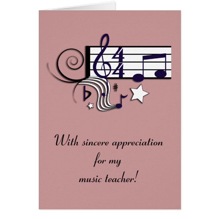 Music Teacher Thank You Greeting Cards