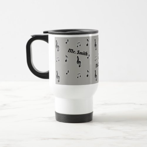 Music Teacher Thank You Musical Notes Appreciation Travel Mug