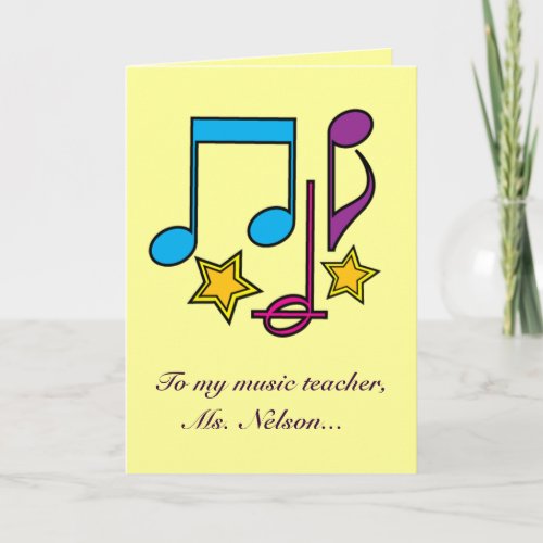 Music Teacher Thank you Notes and Stars