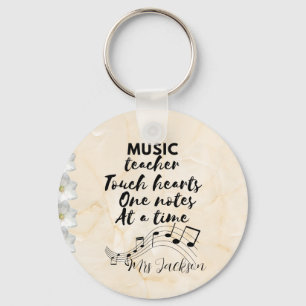 Music teacher touches heart teacher appreciation keychain