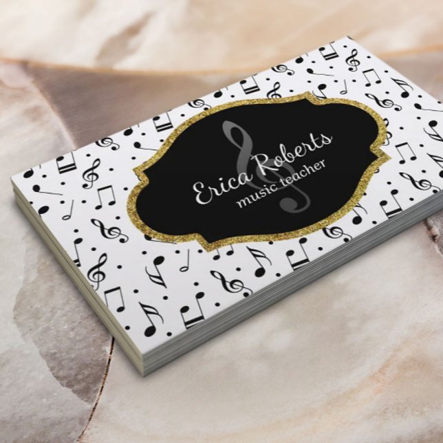 Music Teacher Vocal Coach Singer Musical Business Card (Creator Uploaded)