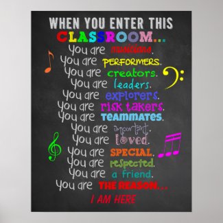 Music Teacher -When You Enter This Classroom Rules Poster