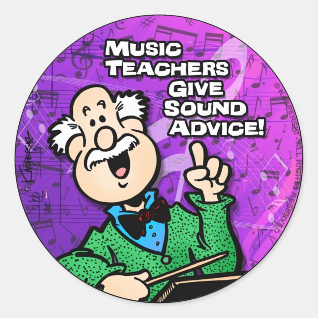 Music Teachers Classic Round Sticker (Front)