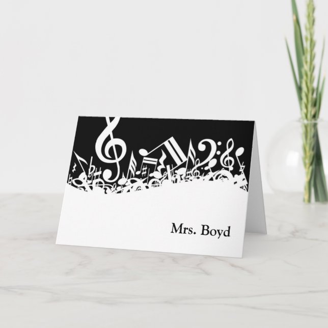 MUSIC TEACHER'S  Customizable Note Cards (Front)