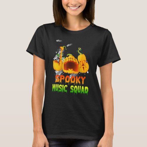 Music Teachers Notes Spooky Music Squad Pumpkin Ha T_Shirt