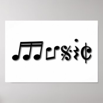 Music Text Design Poster by warrior_woman at Zazzle