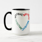 Music Text Heart Mug