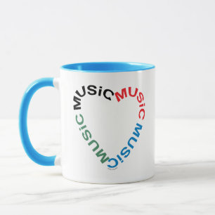 Music Text Heart Mug