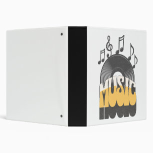 Music text with vinyl record 3 ring binder