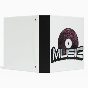 Music text with vinyl record 3 ring binder