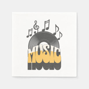 Music text with vinyl record napkins
