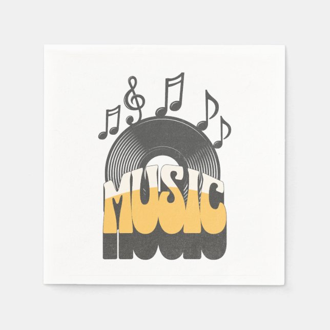 Music text with vinyl record napkins (Front)