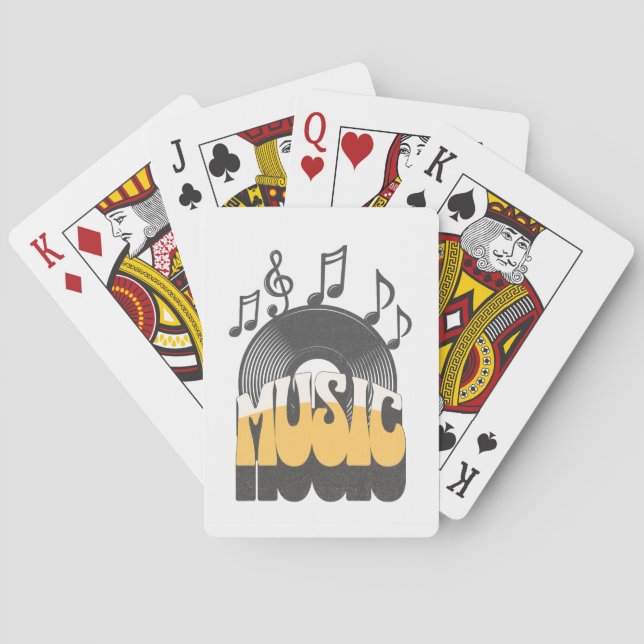 Music text with vinyl record poker cards (Back)