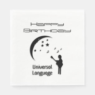 Music the Universal Language Birthday Paper Napkins