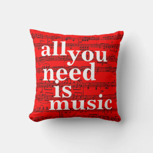 music theme decor throw pillow