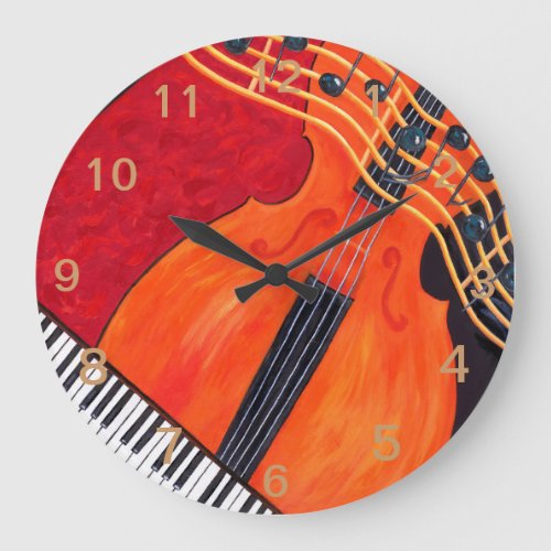 Music Theme Large Clock