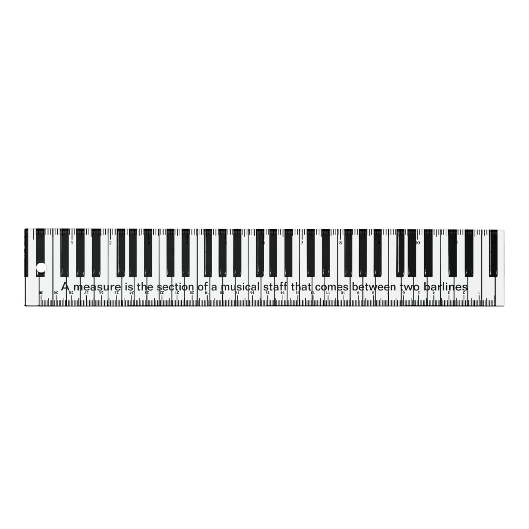 Music Theme Long Piano Keys Rulers | Zazzle