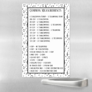 Measuring Cup (Dry) Conversion Chart Magnet