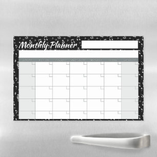 Music theme monthly planner magnetic dry erase sheet