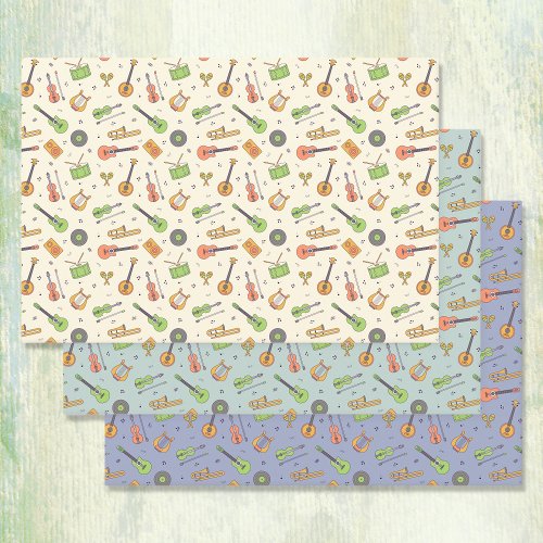 Music Theme Pattern Wrapping Paper Sheets