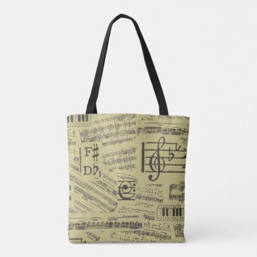 Music theme tote bag music note piano bag