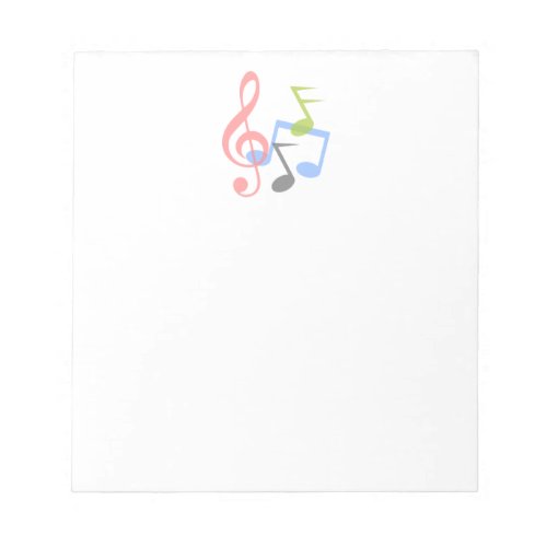 Music Theme treble clef and musical notes  Notep Notepad
