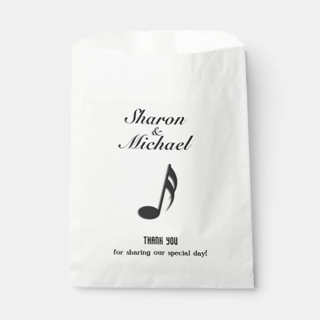 Music Theme Wedding Favor Bag (Front)