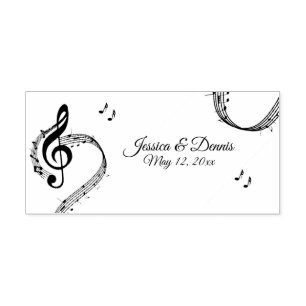 Music Theme Wedding or Event  Rubber Stamp